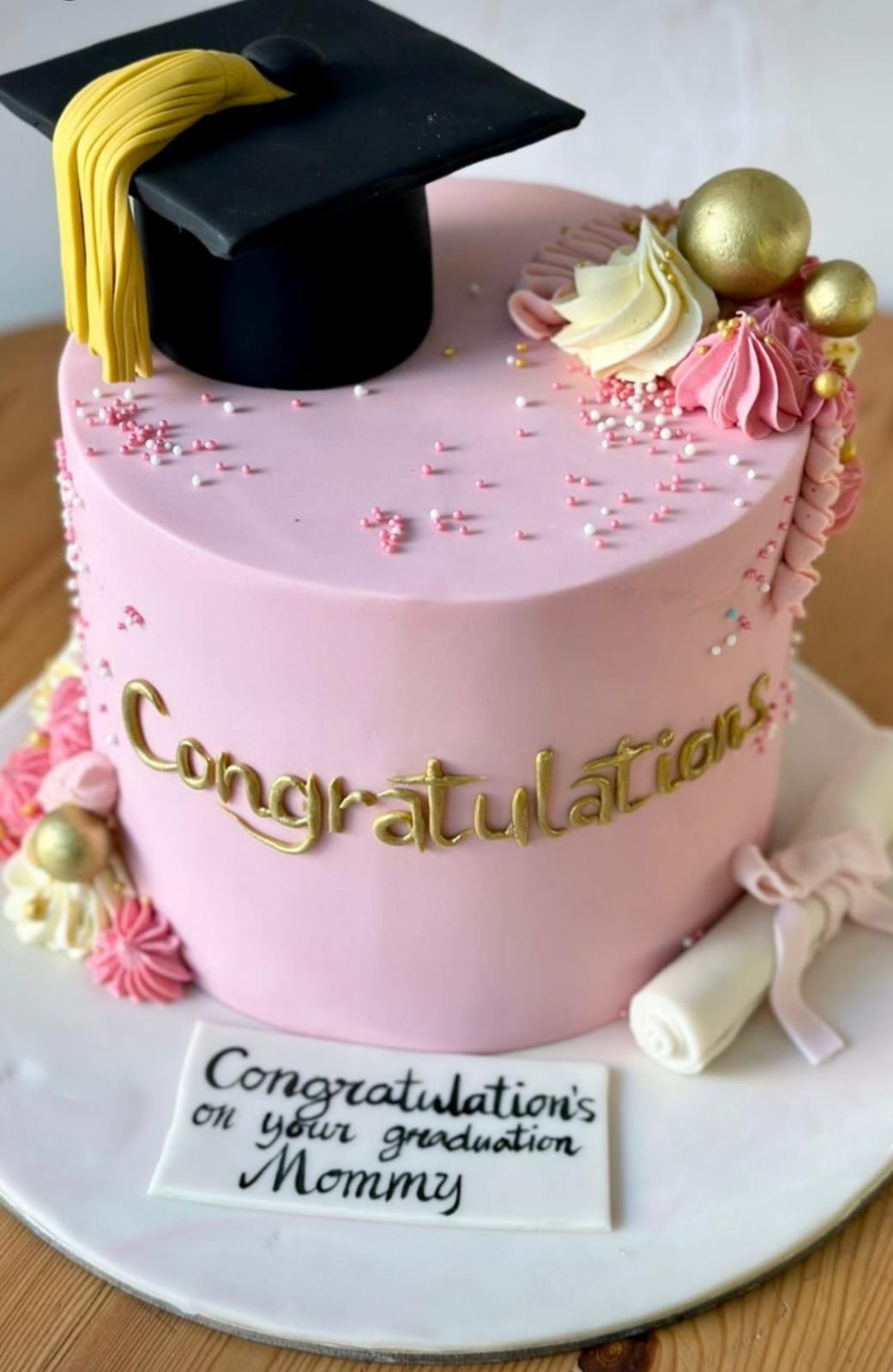 Graduation Cake-Pink